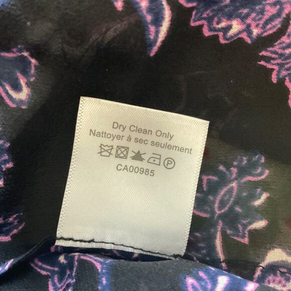 Veronica Beard silk floral black purple lace fairy pleat sleeve blouse goth 12 - Picture 8 of 15